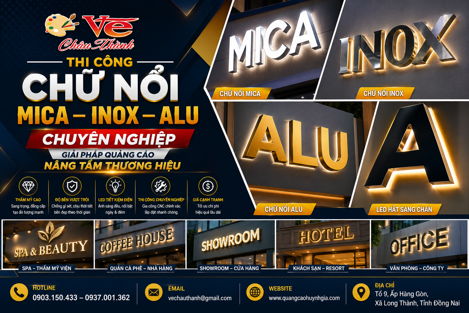 Thi Công Chữ Nổi Chuyên Nghiệp